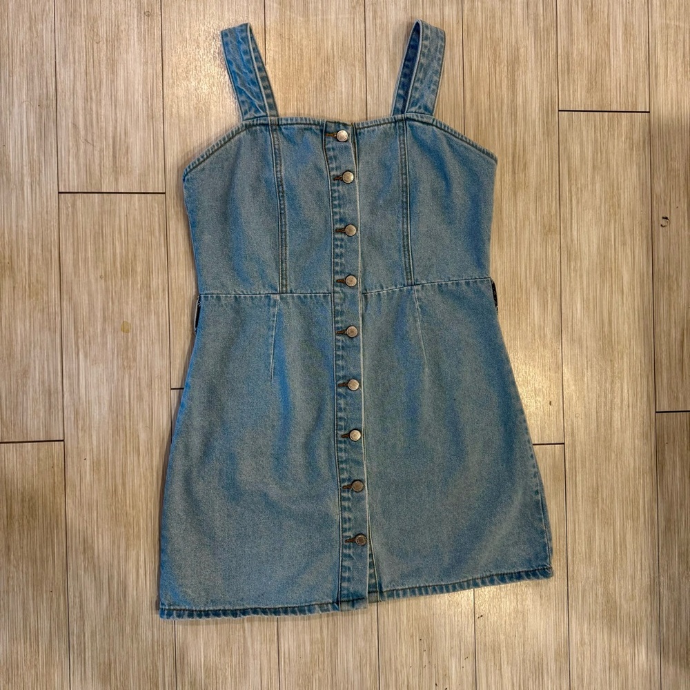 Denim Button-Down Dress